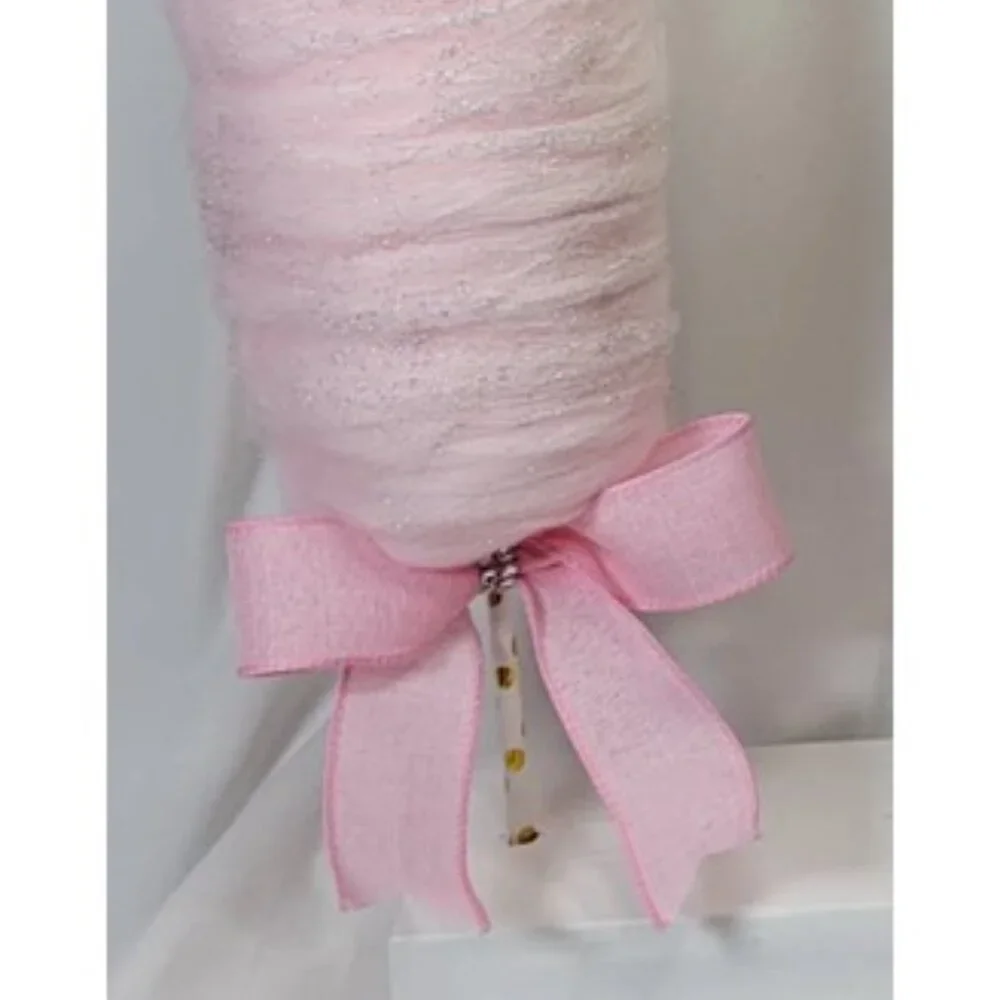 Decorative Fake Glittered‎ Cotton Candy - Pale Pink